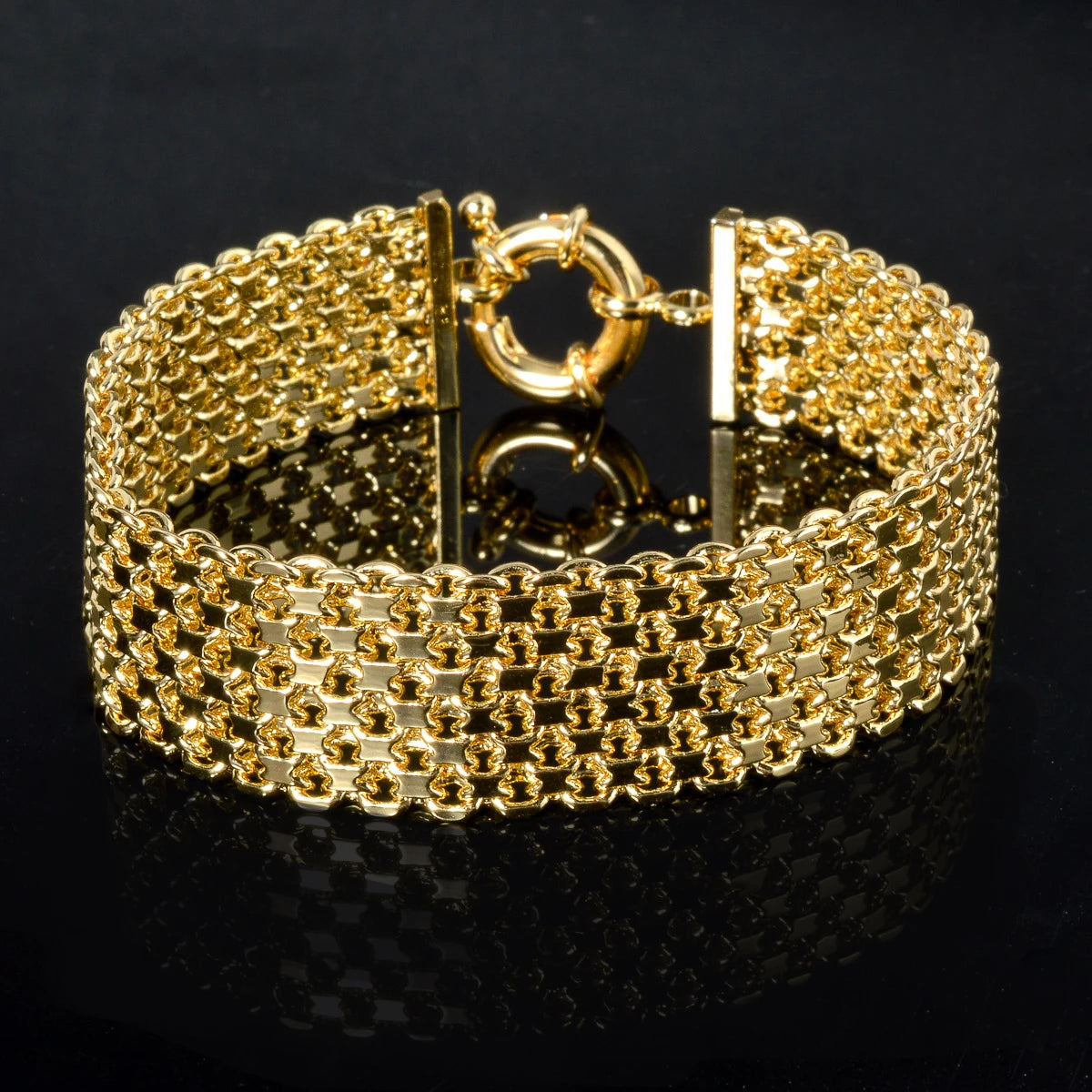 Miami Sidewalk Armband — 18K Guld ✦ 18mm ✦ För Den Som Vågar